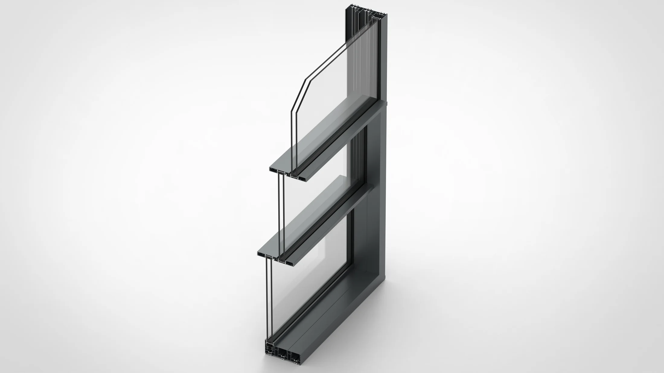 Vetro Guillotine grey technical render