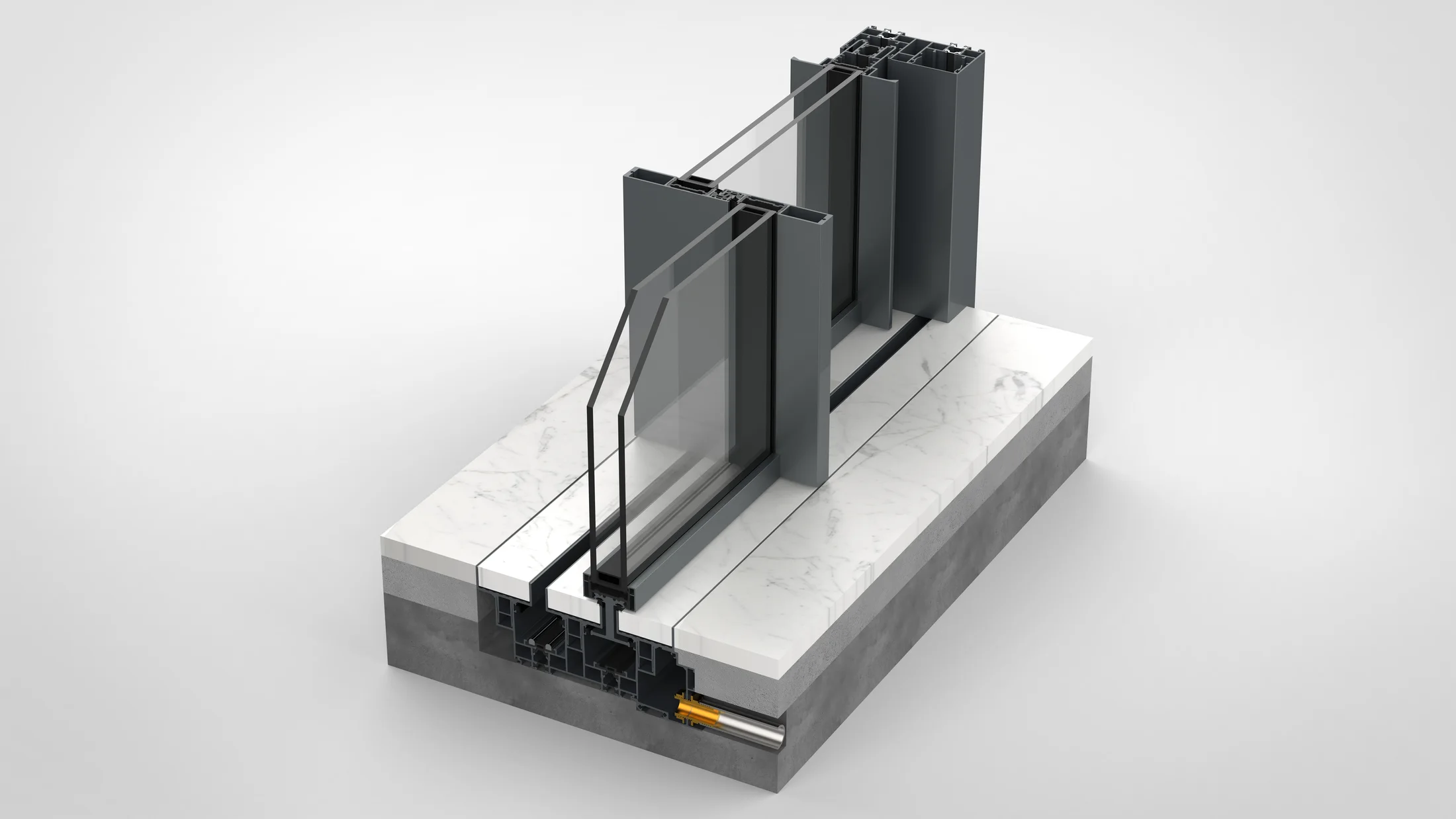 Vetro Slide grey technical render